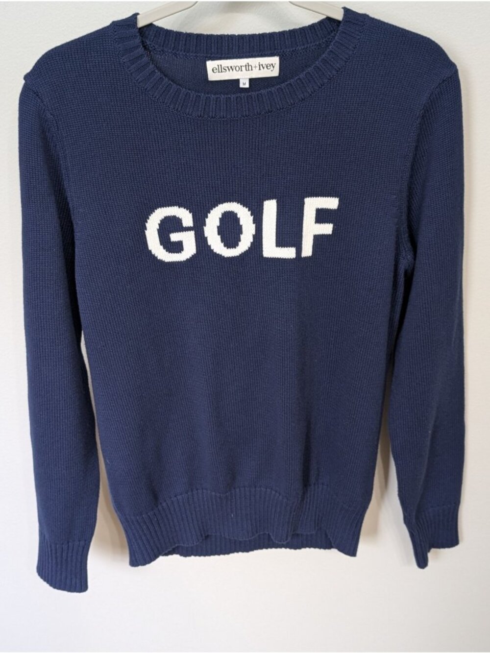 Ellsworth & Ivey Golf Classic Crewneck Blue Sweater Size Medium Preppy